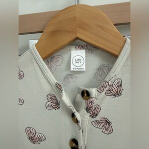 Lou Lou & Company Cream Pajama Set with Pink Butterflies